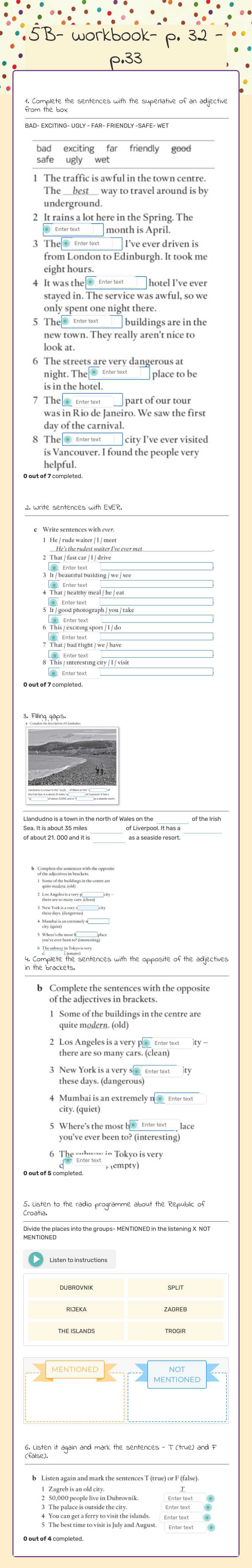 5B- workbook- p. 32 - p.33 worksheet preview image