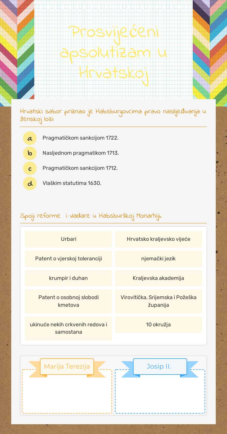 Prosvijećeni apsolutizam u Hrvatskoj worksheet preview image