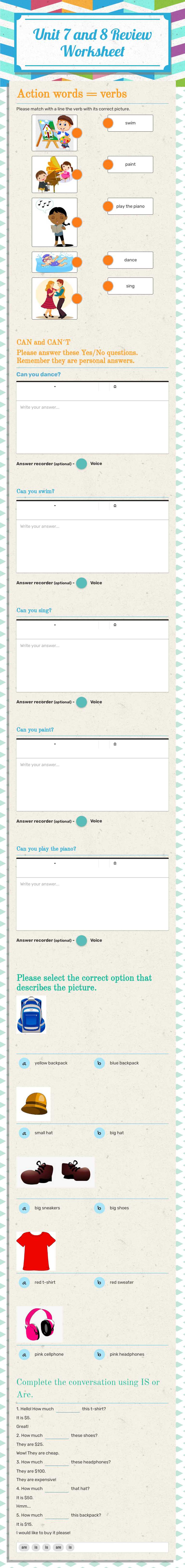Unit 7 and 8 
Review Worksheet Other worksheet preview