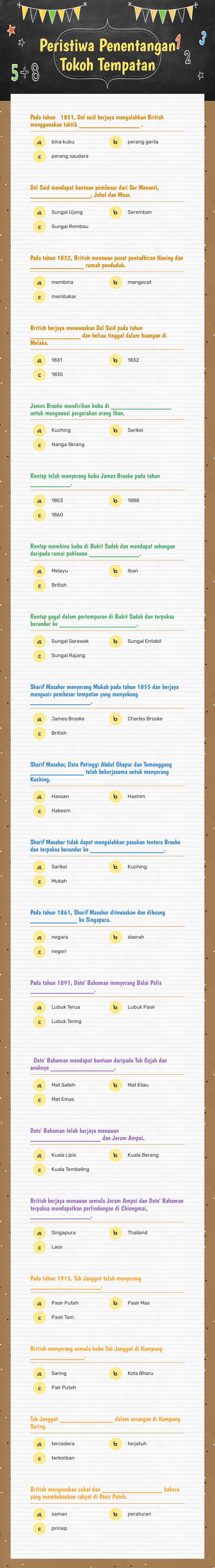 Peristiwa Penentangan Tokoh Tempatan worksheet preview image