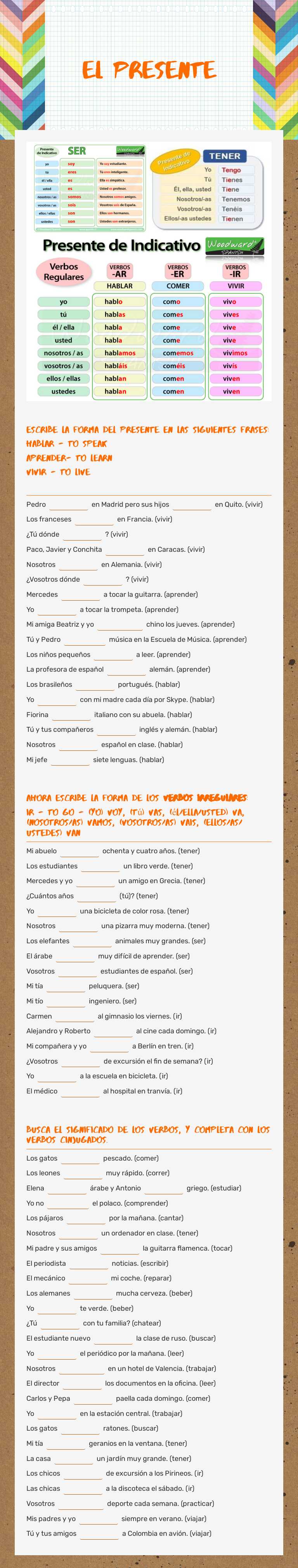 El presente worksheet preview image