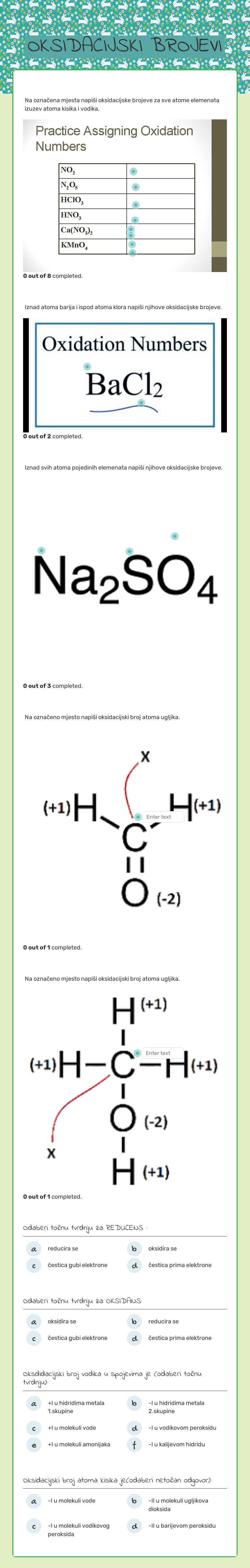OKSIDACIJSKI BROJEVI worksheet preview image