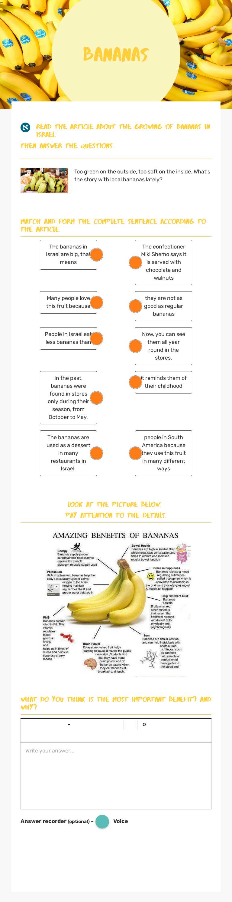 Bananas worksheet preview image