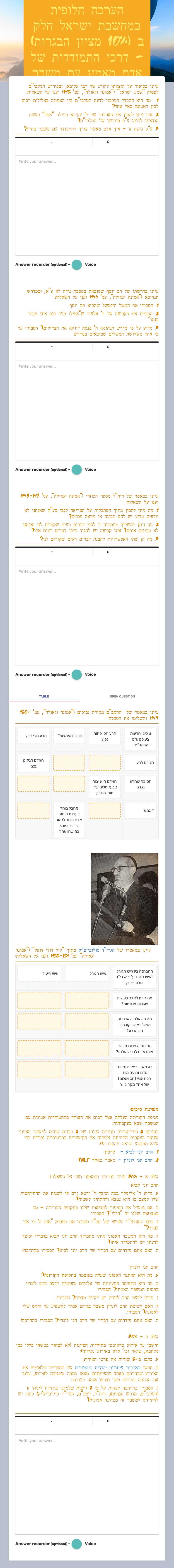 הערכה חלופית במחשבת ישראל חלק ב (10% מציון הבגרות) - דרכי התמודדות של אדם מאמין עם משבר Grade 12 worksheet preview
