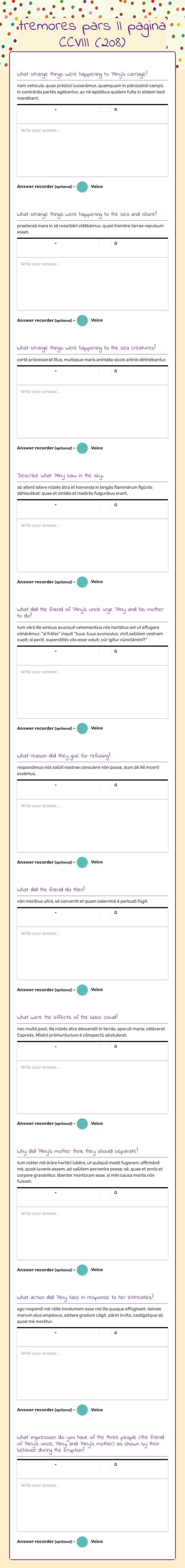 tremores pars II pagina CCVIII (208) worksheet preview image