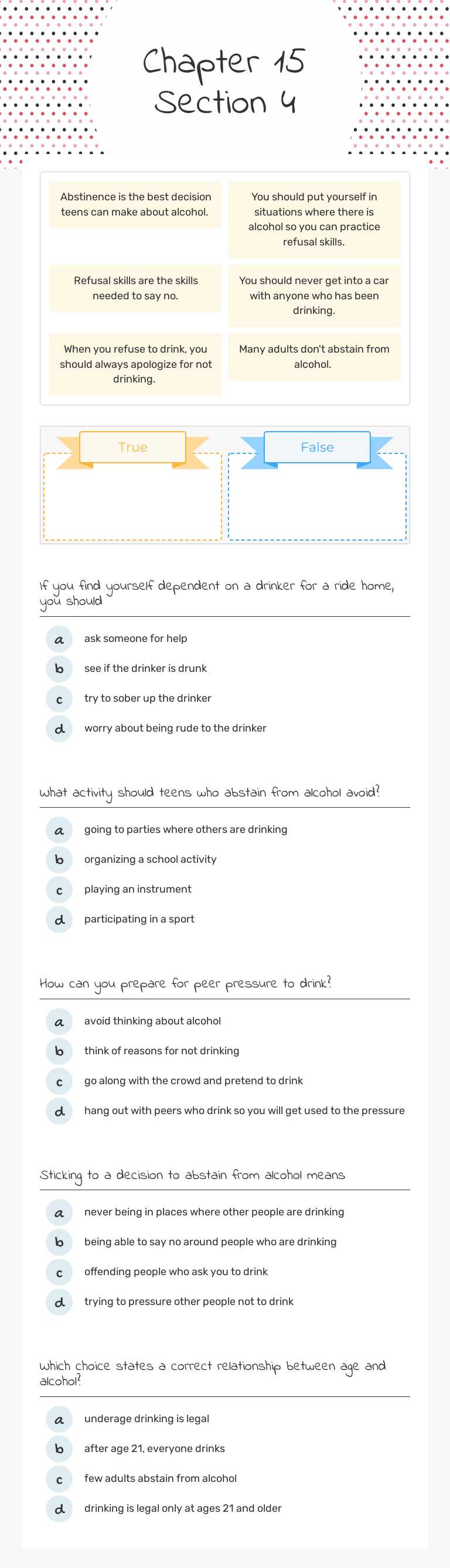 Chapter 15 Section 4 worksheet preview image