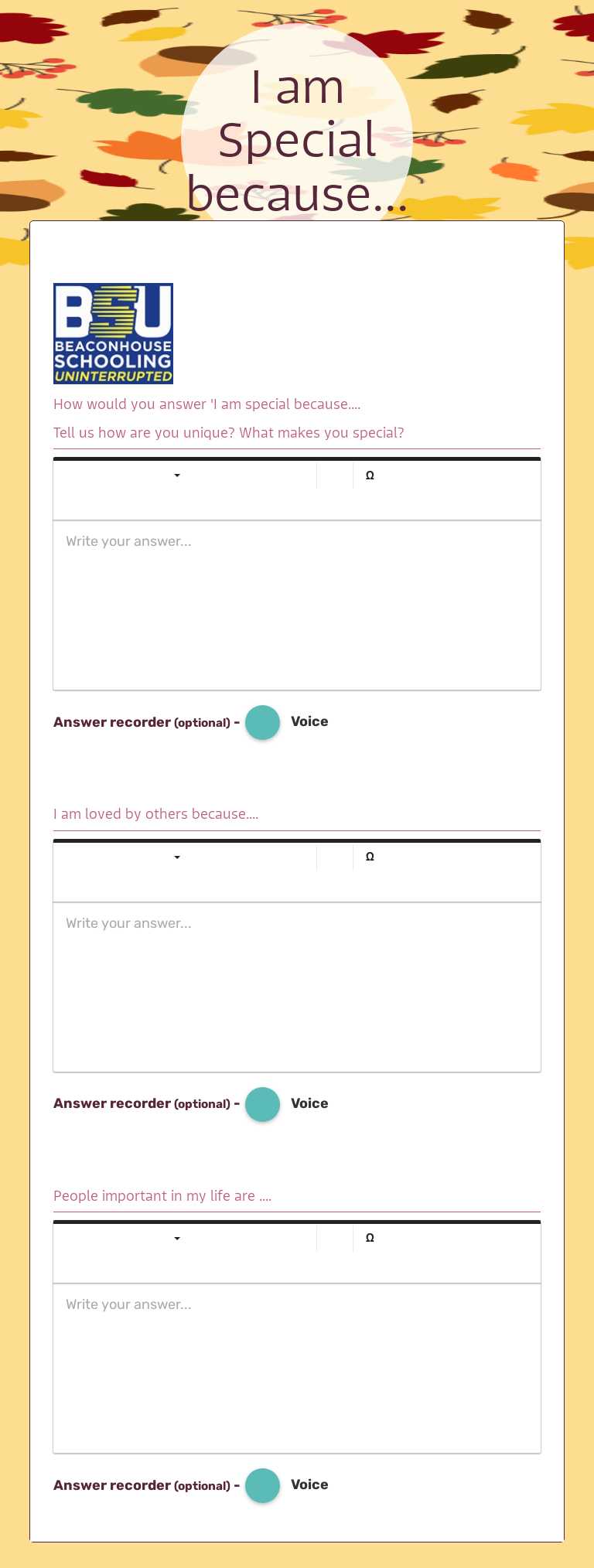 I am Special because... Grade 1 worksheet preview