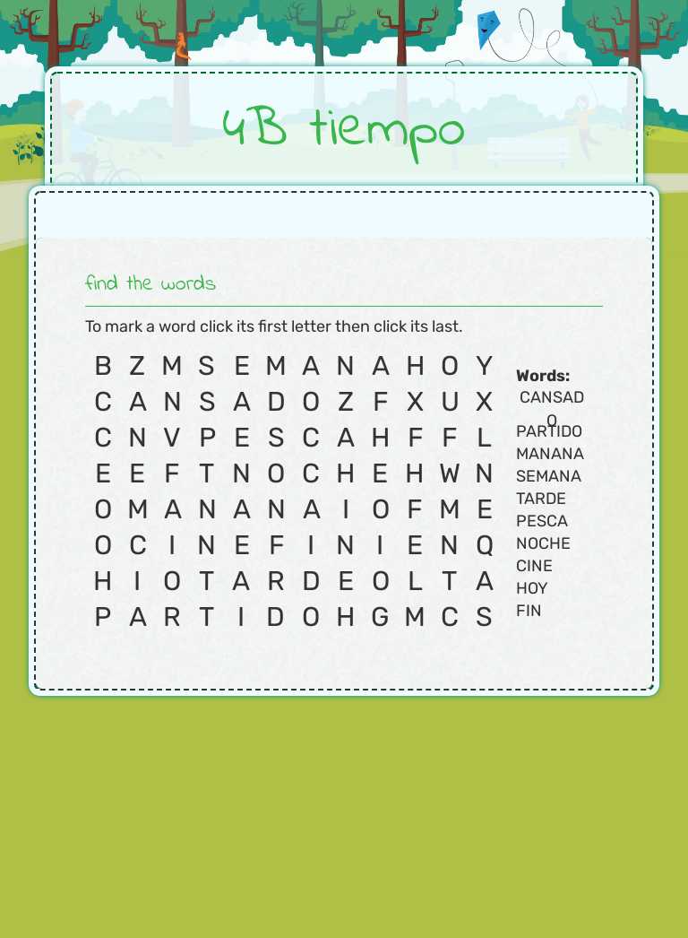 4B tiempo worksheet preview image