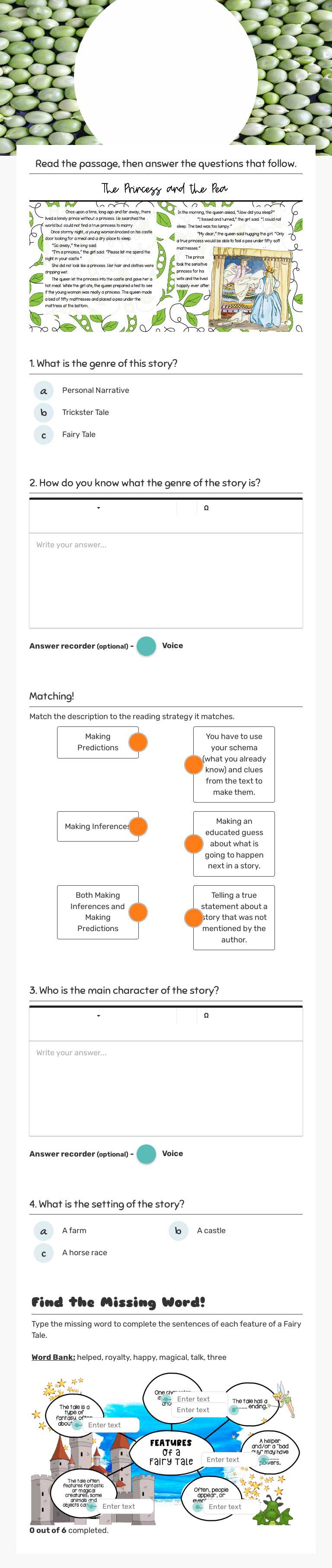Reading #2 worksheet preview image