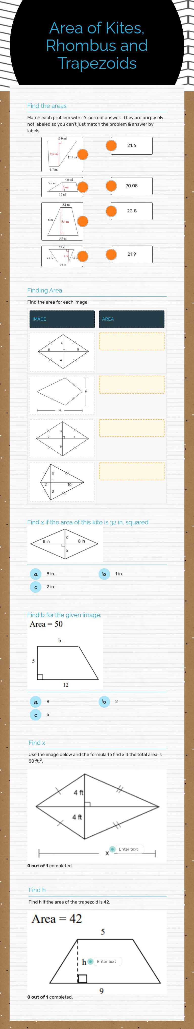 Uncover the secrets to finding the area of kites, rhombuses, and ...