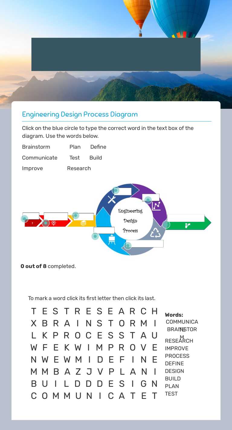 Engineering Process Design  Diagram worksheet preview image