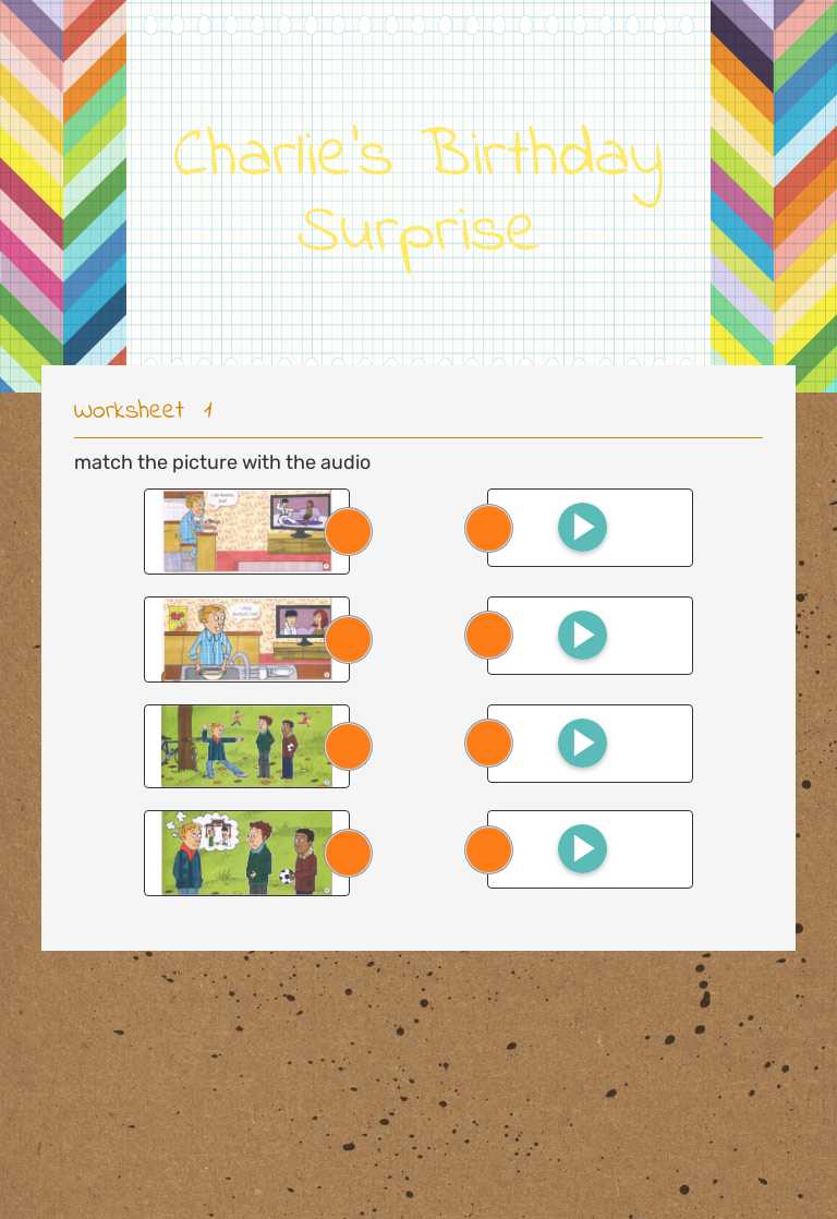 Charlie's Birthday Surprise worksheet preview image
