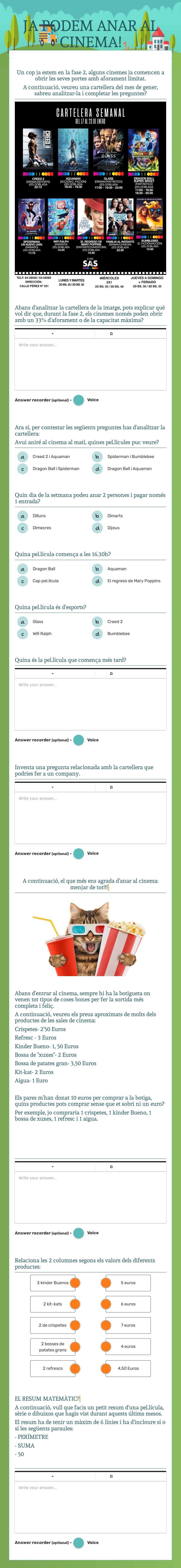 JA PODEM ANAR AL CINEMA! worksheet preview image