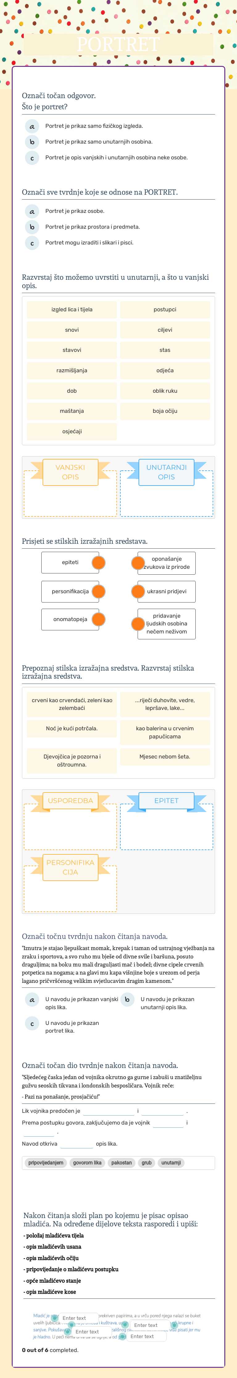 PORTRET worksheet preview image