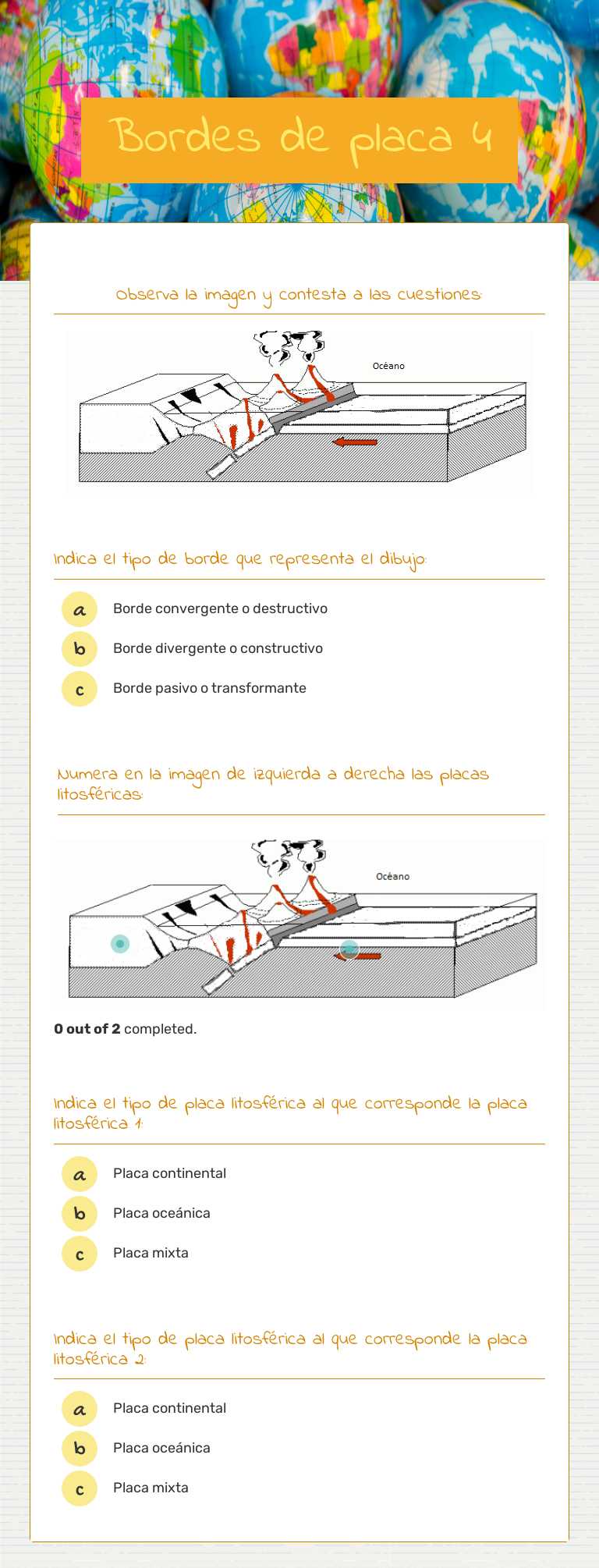 Bordes de placa 4 Grade 10 worksheet preview