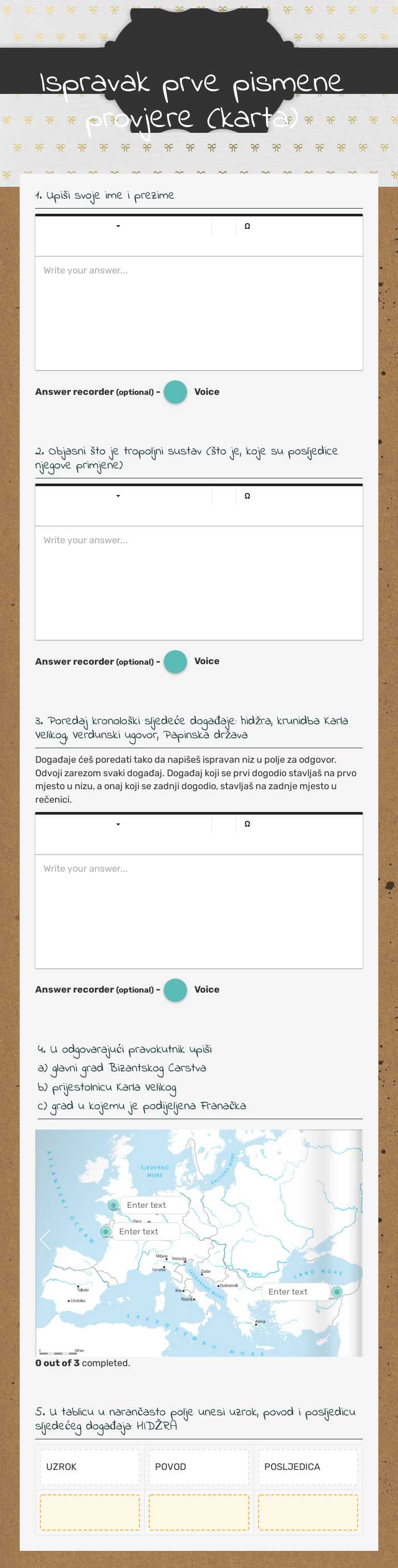 Ispravak prve pismene provjere
(karta) worksheet preview image
