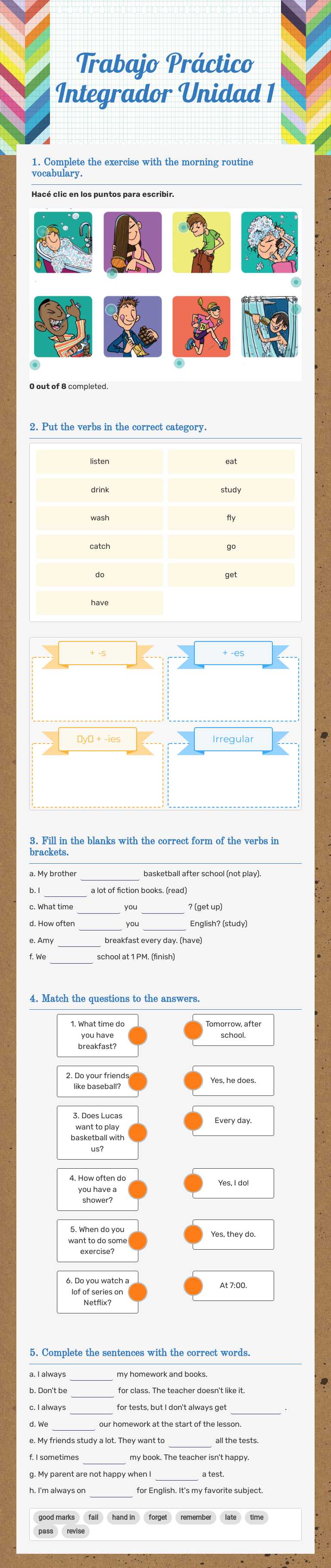 Trabajo Práctico Integrador Unidad 1 worksheet preview image