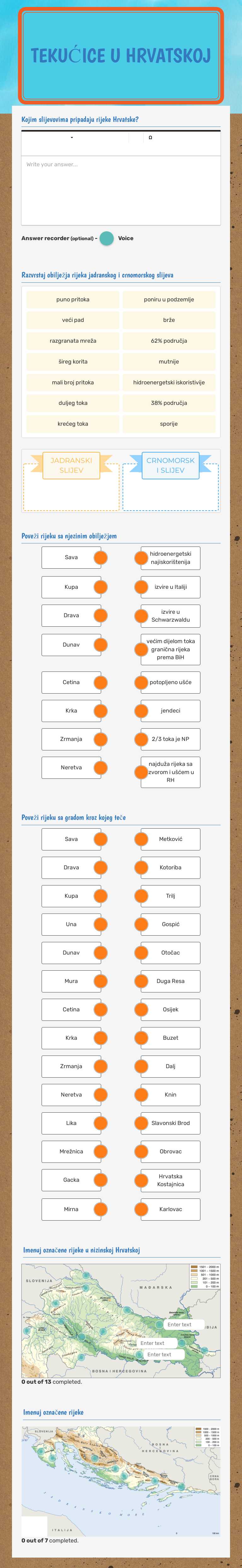 TEKUĆICE U HRVATSKOJ Grade 9 worksheet preview