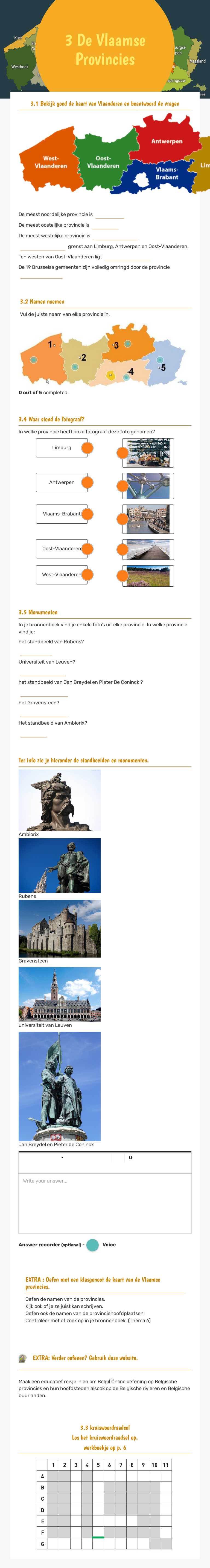 3 De Vlaamse Provincies worksheet preview image