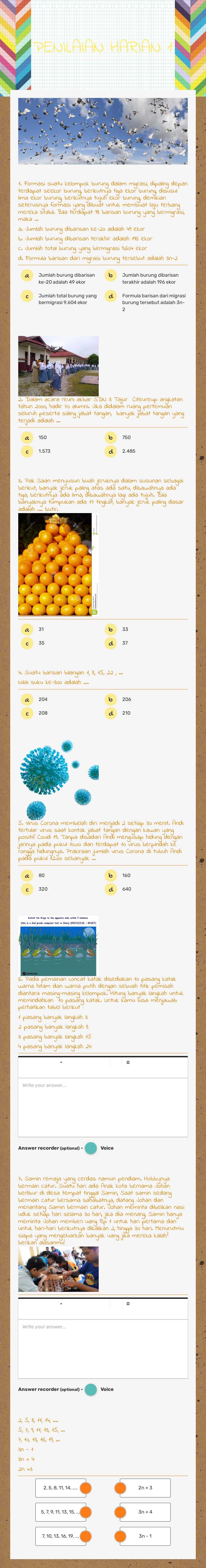 PENILAIAN HARIAN 1 worksheet preview image