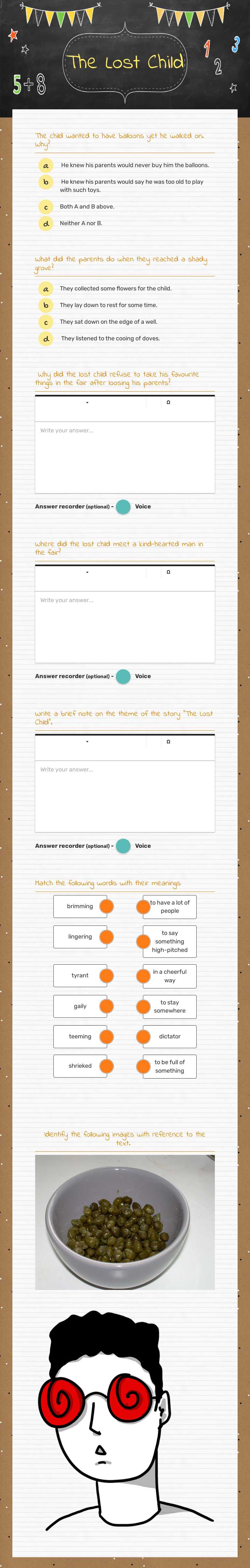 The Lost Child worksheet preview