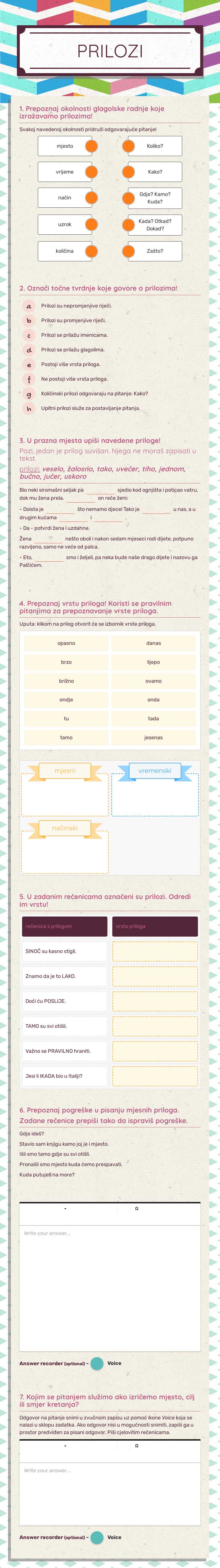 PRILOZI Grade 5 worksheet preview