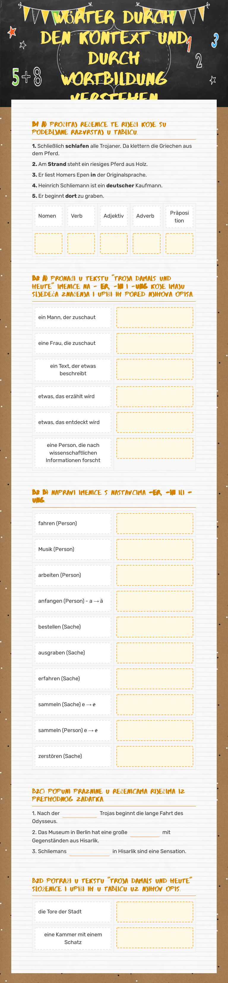 Wörter durch den KOntext und durch Wortbildung verstehen worksheet preview image