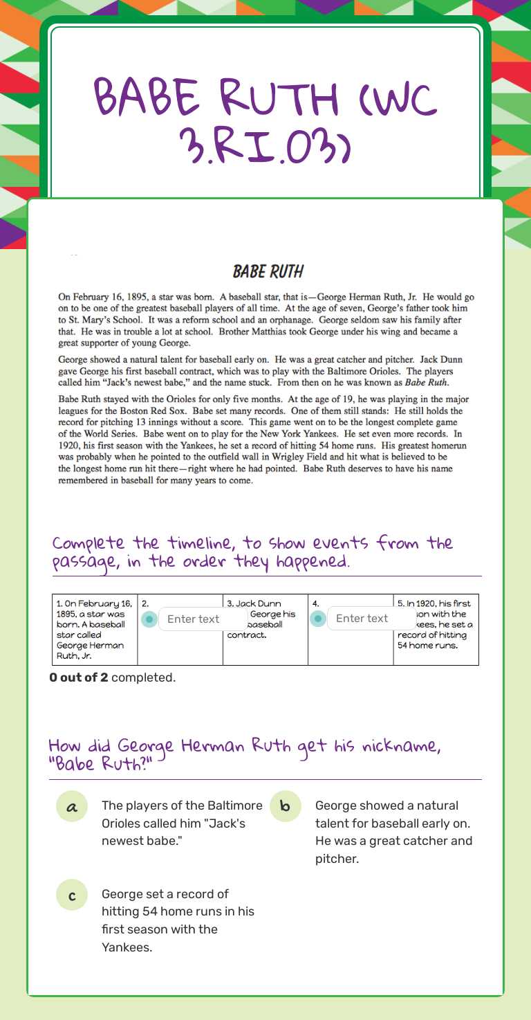 Babe Ruth
(Wc 3.ri.03) worksheet preview image