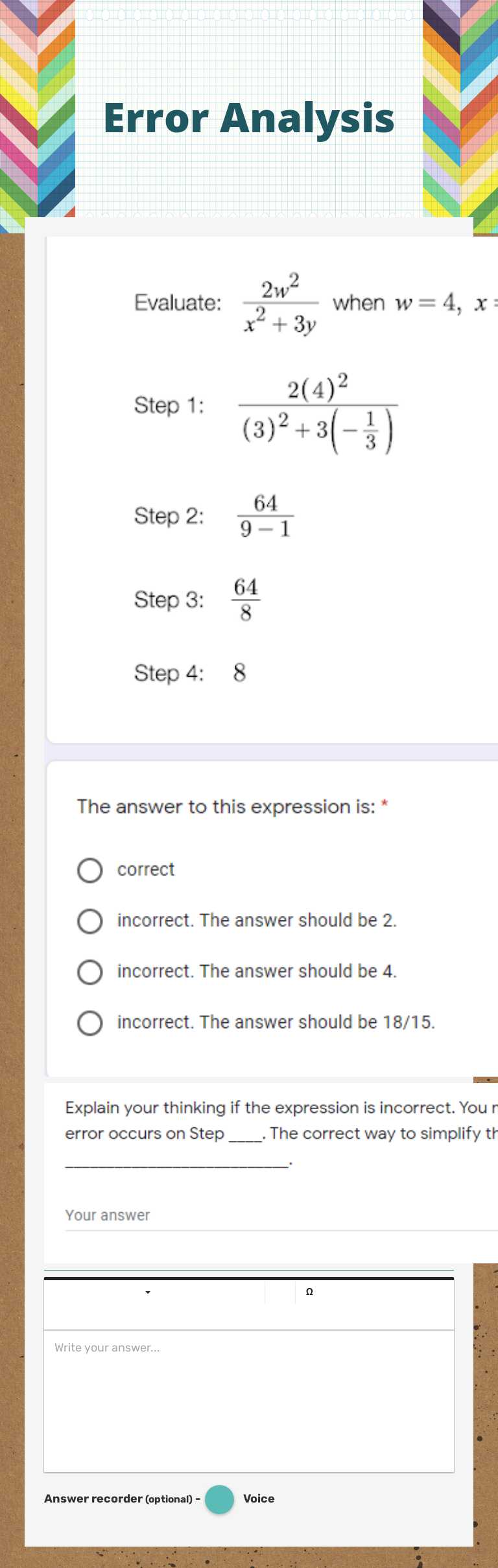 Error Analysis worksheet preview image