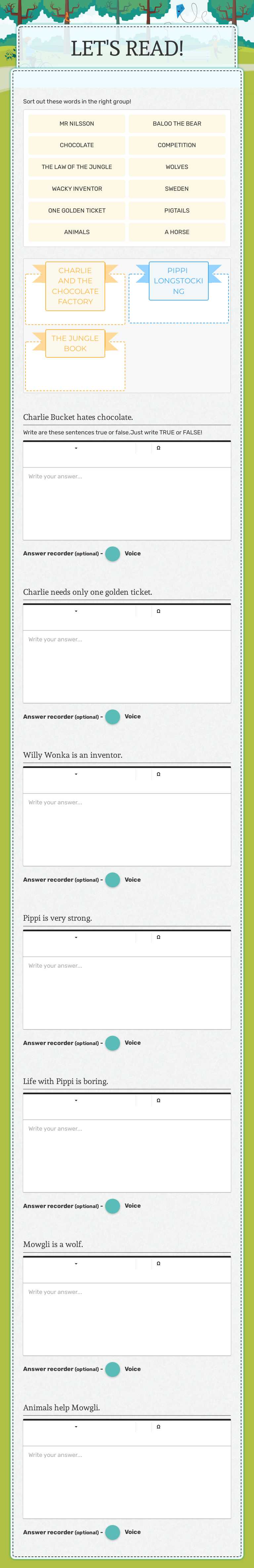 LET'S READ! Grade 5 worksheet preview