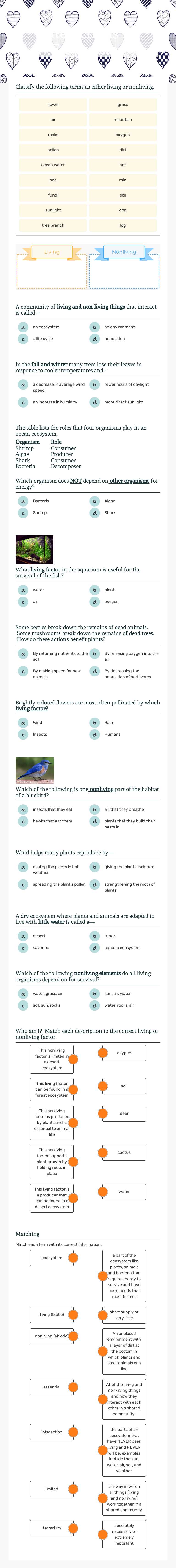 Interactions in Ecosystems worksheet preview image