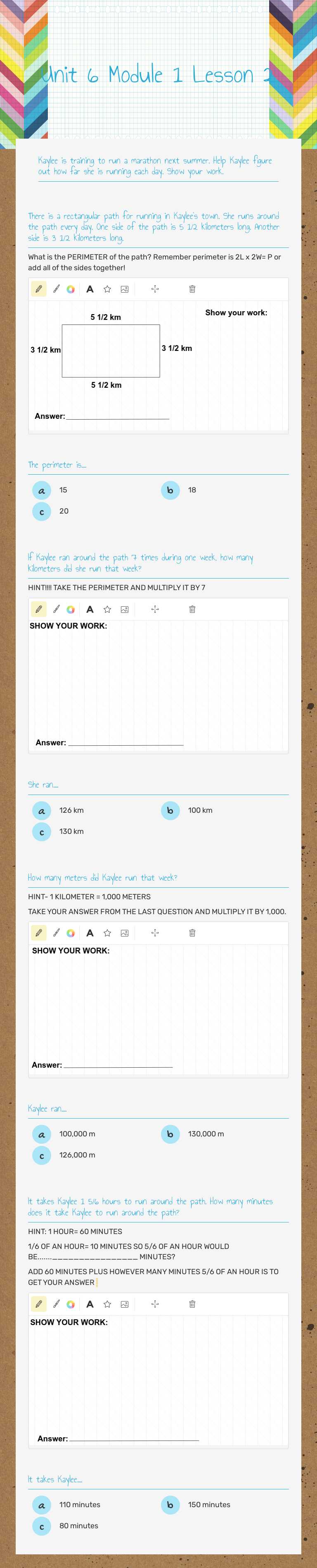 Unit 6 Module 1 Lesson 2 worksheet preview image