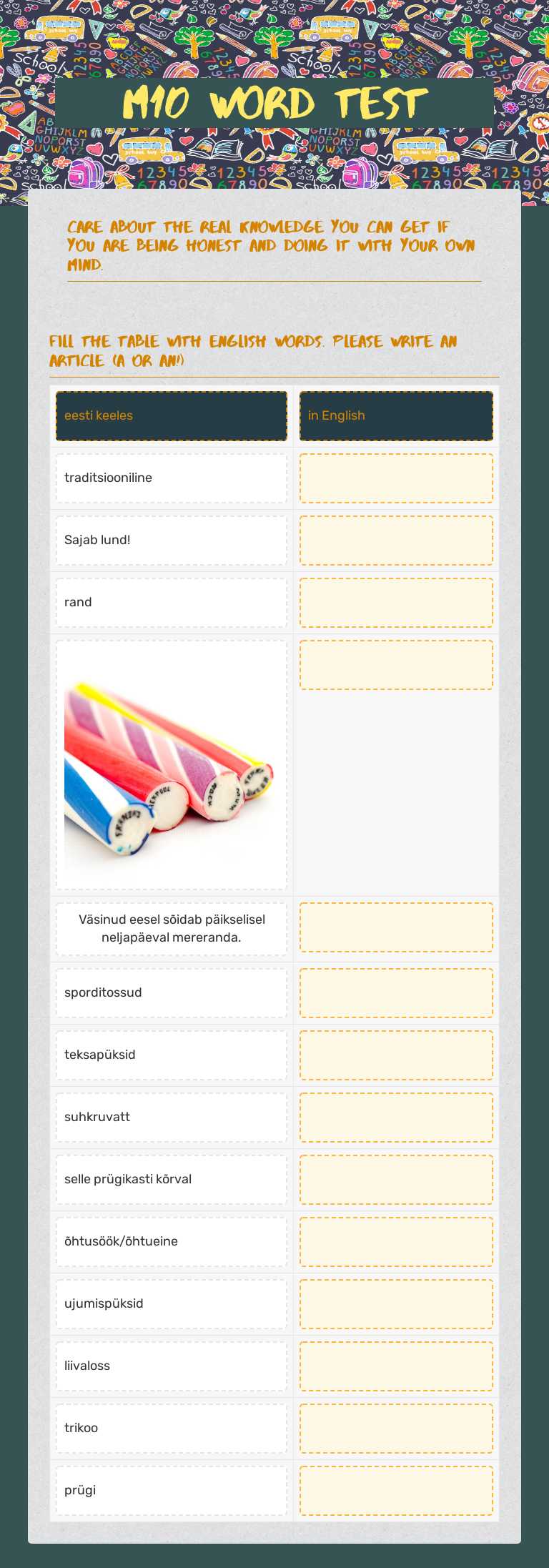 m10 word test worksheet preview image