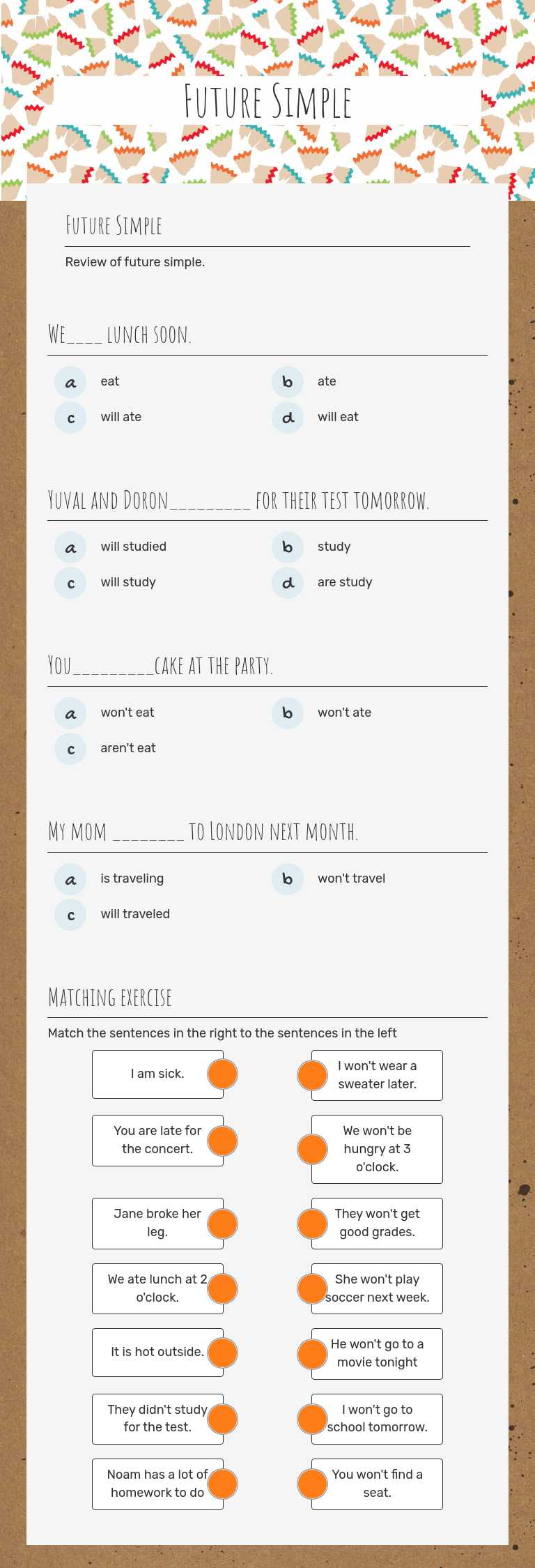 Future Simple worksheet preview image