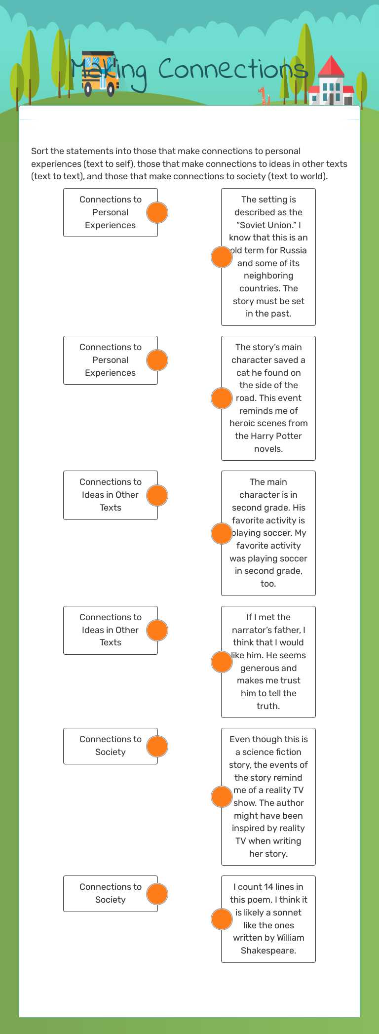 Making Connections worksheet preview image
