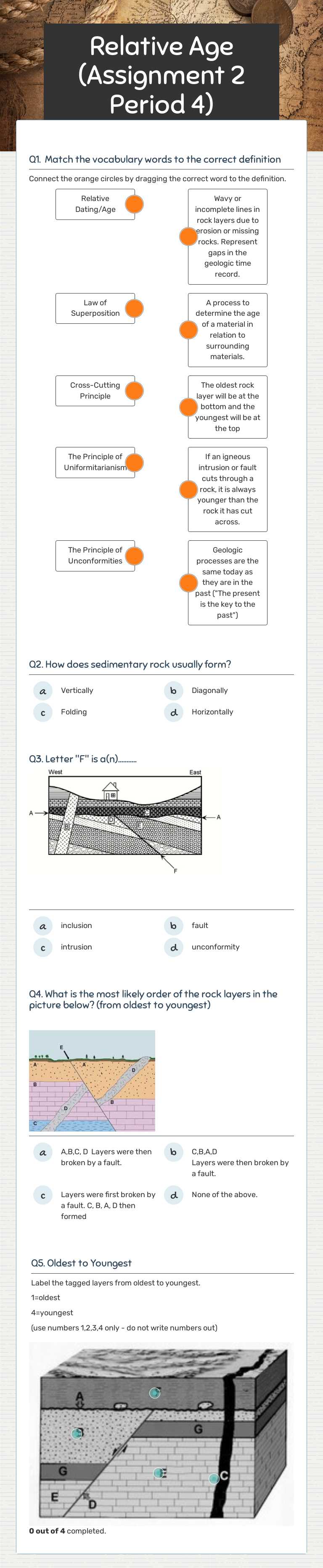 Relative Age (Assignment 2 Period 4) worksheet preview image