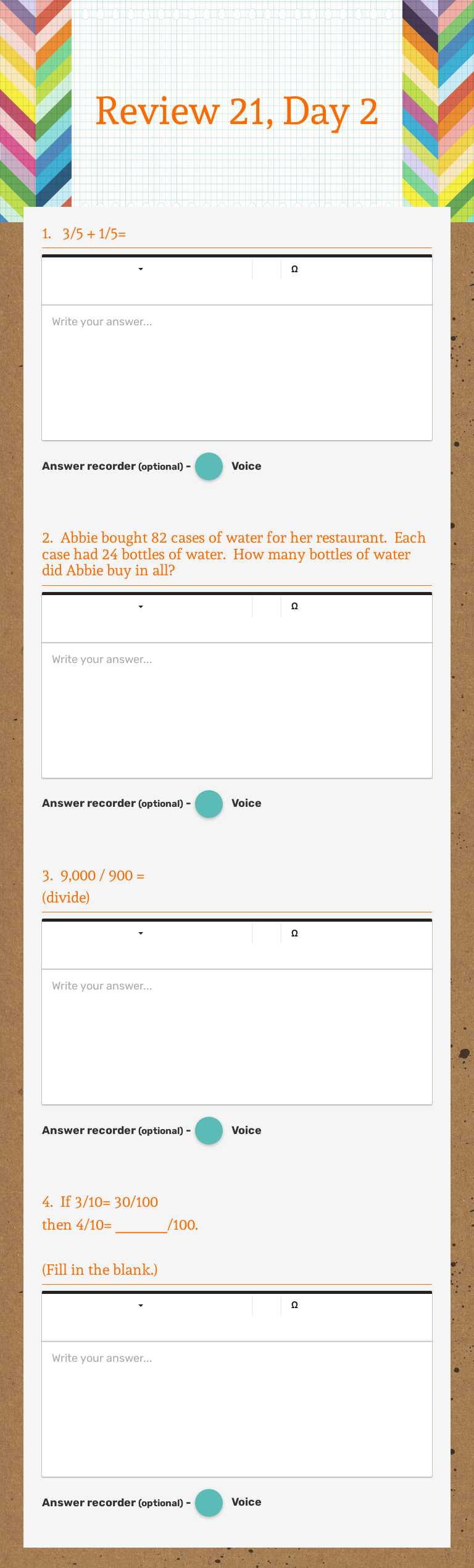 Review 21, Day 2 worksheet preview image