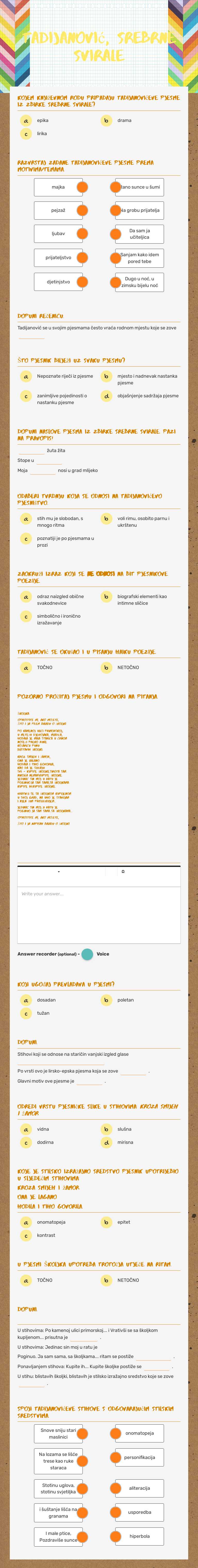 tadijanović, srebrne svirale worksheet preview image