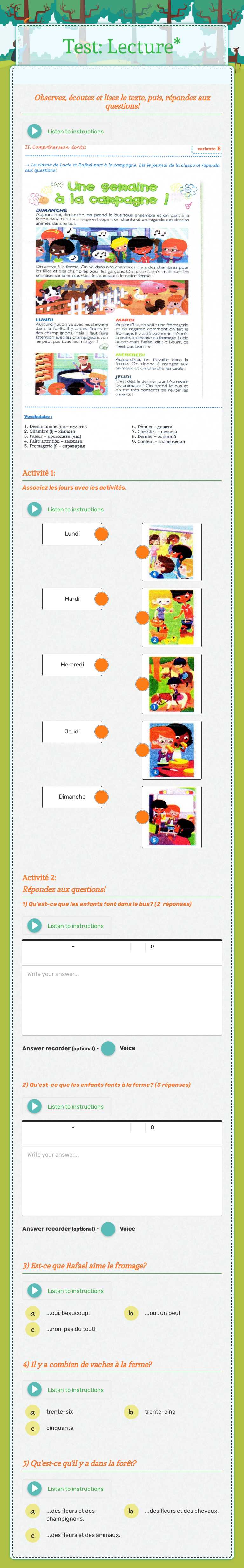 Test: Lecture* Grade 6 worksheet preview