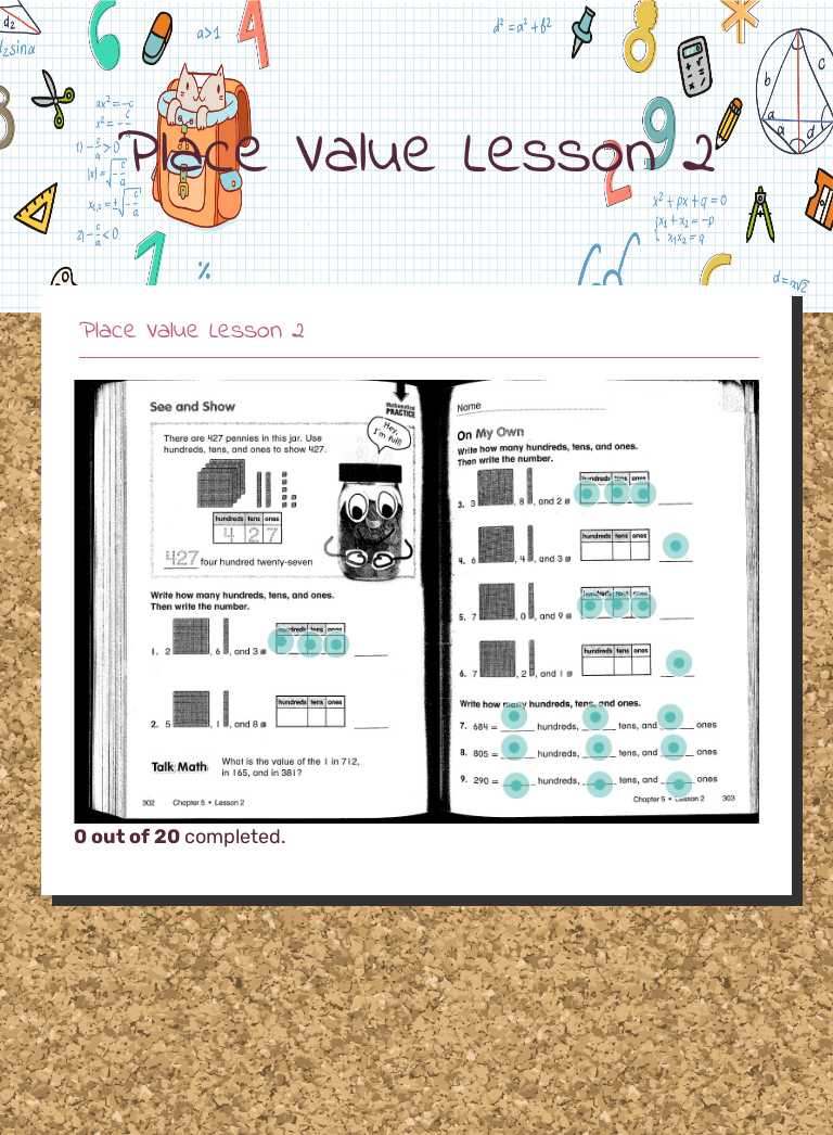Place Value  Lesson 2 Grade 2 worksheet preview