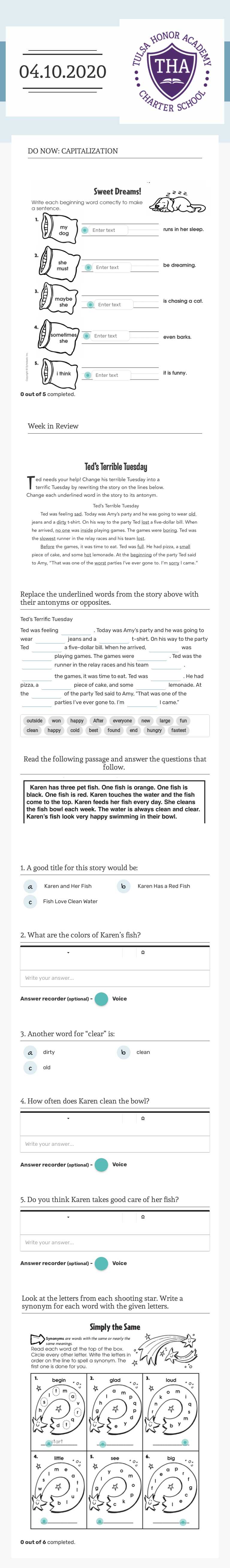 04.10.2020 Grade 2 worksheet preview