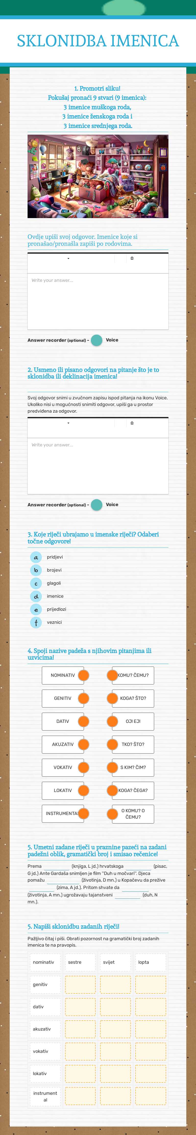 SKLONIDBA IMENICA worksheet preview image