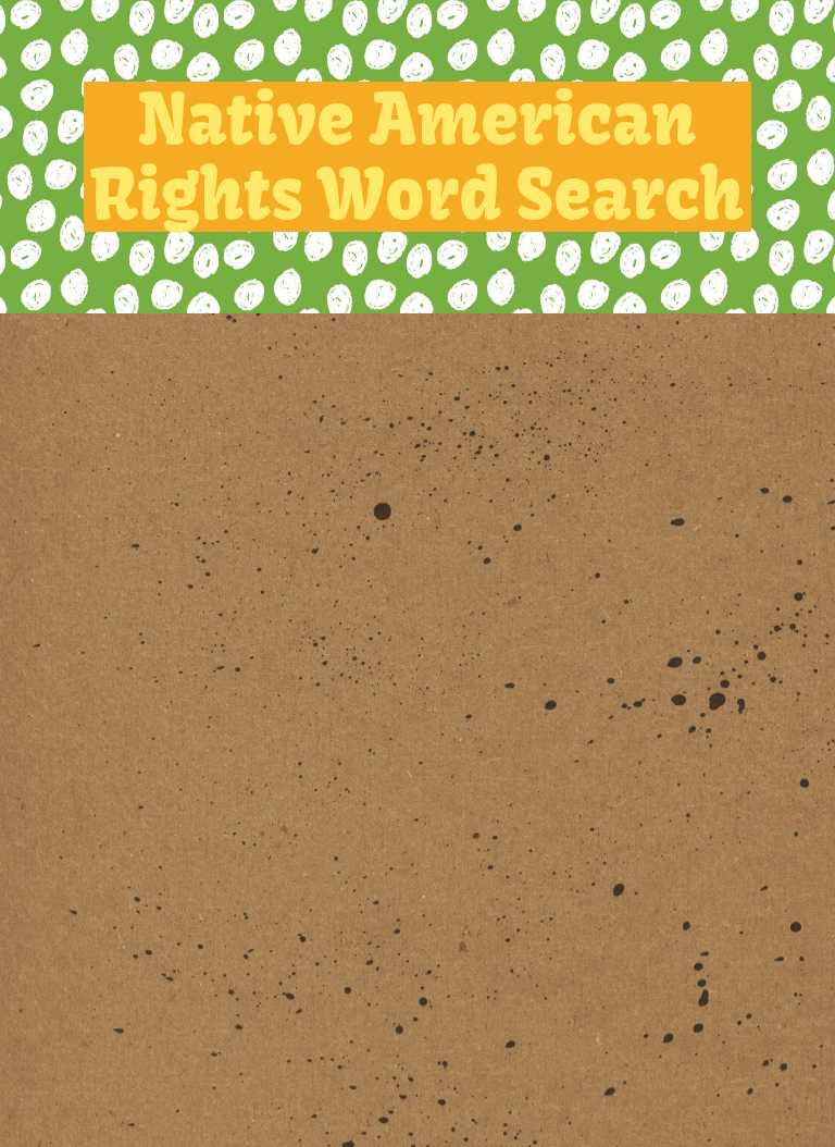Native American Rights Word Search worksheet preview image