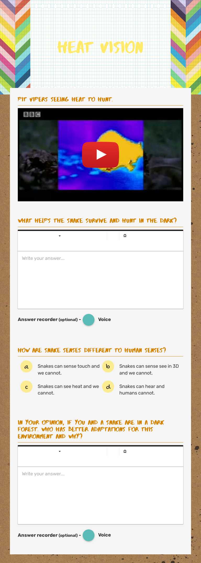 Heat Vision worksheet preview image