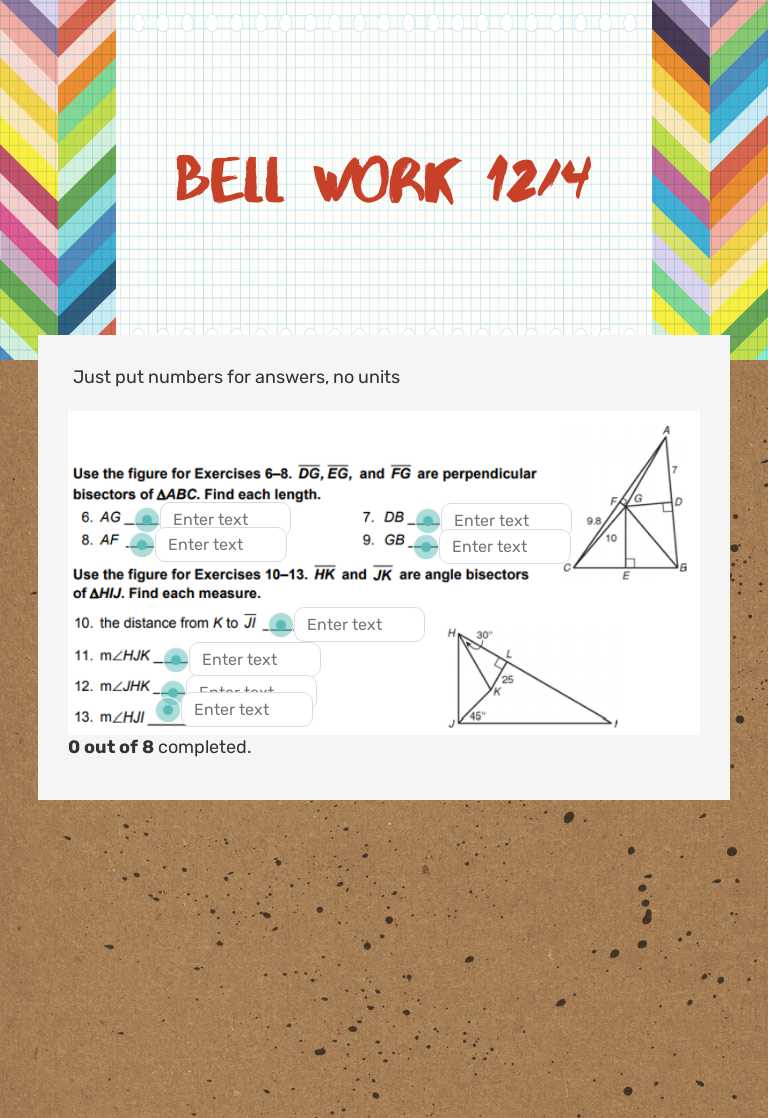 Bell work 12/4 worksheet preview image