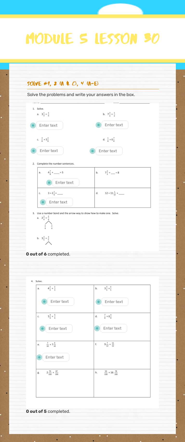Module 5 Lesson 30 worksheet preview image