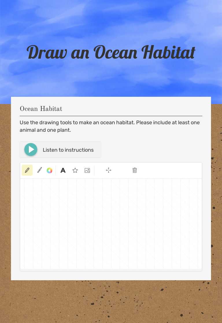 Draw an Ocean Habitat worksheet preview image