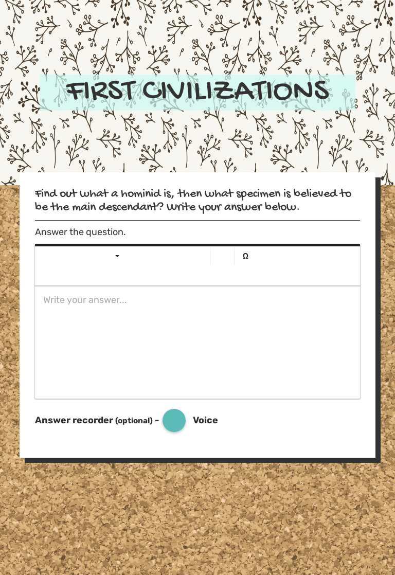 FIRST CIVILIZATIONS worksheet preview image