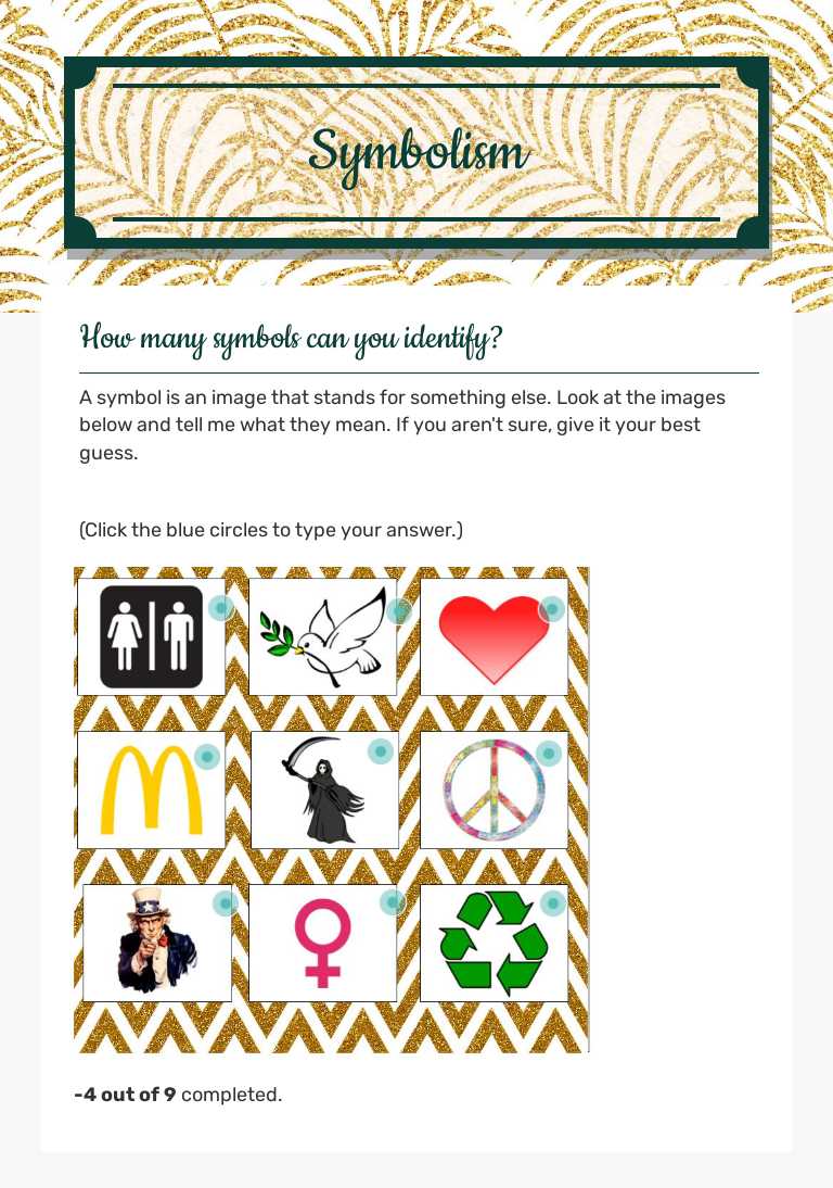 Symbolism Grade 6 worksheet preview