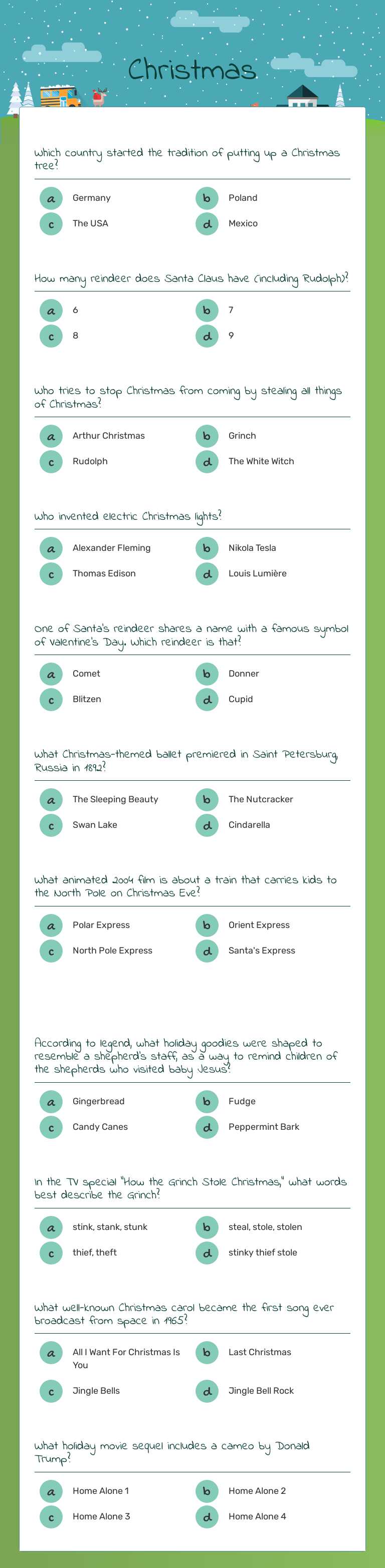 Christmas worksheet preview image